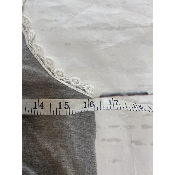 Anthropologie POL Dress Women’s Small Zip Up Gray, White Lace Trim (c) - Picture 3 of 6